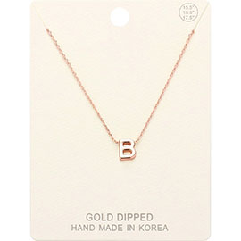 -B- Gold Dipped Metal Pendant Necklace
