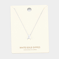 White Gold Dipped Metal Pendant Necklace