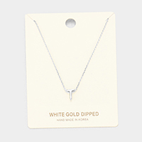 White Gold Dipped Metal Pendant Necklace