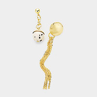 Mismatched Bead Ball Chain Tassel Earrings