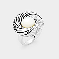 Mother of Peal Accented Ring