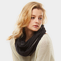 Stripe Textured Boucle Infinity Scarf