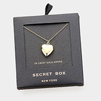 Secret Box_14K Gold Dipped Heart Locket Pendant Necklace