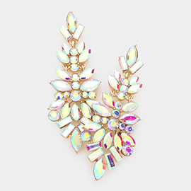 Marquise Stone Cluster Evening Earrings