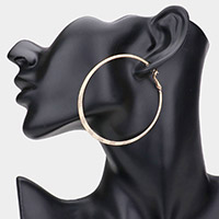 14k Gold Filled Textured Brass Metal Hoop Earrings