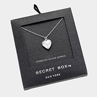 Secret Box _ Sterling Silver Dipped Heart Locket Pendant Necklace