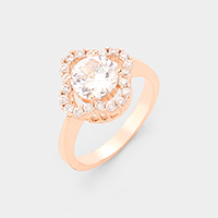 Gold Dipped Cubic Zirconia Floral Ring