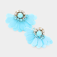 Pave Crystal Sequin Bead Earrings