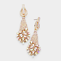 Marquise Stone Cluster Accented Evening Earrings