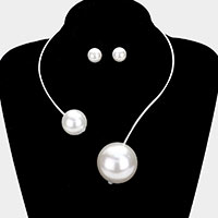 Double Pearl Open Choker Necklace