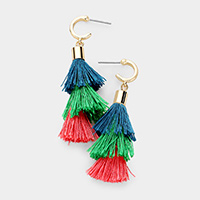 Multi Color Tassel Drop Earrings 