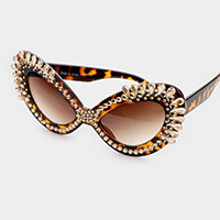 Embellished Crystal Cat Eye Sunglasses