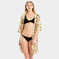 Fruit Print Cover Up Poncho