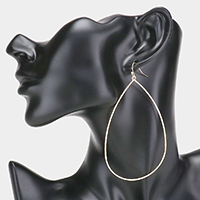 Metal Open Teardrop Dangle Earrings