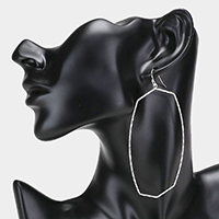 Textured Thin Metal Open Hexagon Earrings