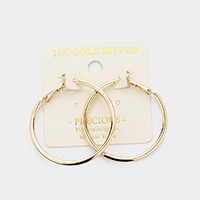 14K Gold Dipped 1.5 Inch Hypoallergenic Hoop Earrings