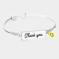 Thank you Smile Charm Message Hook Bracelet