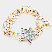 Abalone Star Accented Magnetic Bracelet