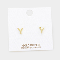 -Y- Gold Dipped Metal Monogram Stud Earrings