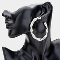 Twisted Metal Half Hoop Earrings