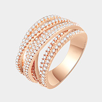 Micro Pave CZ Embellished Layered RIng