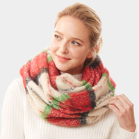 Colorful Plaid Check Infinity Scarf