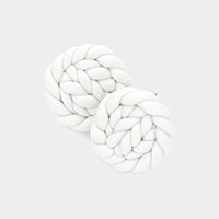 Braided Round Polymer Clay Stud Earrings