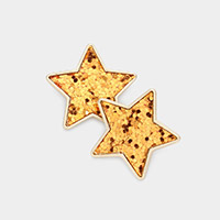 Glittered Star Stud Earrings