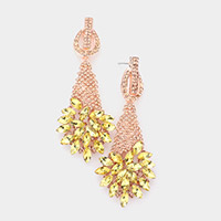 Marquise Stone Cluster Accented Evening Earrings