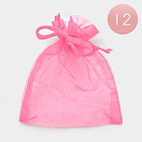 12PCS - 3 X 3.5 Ribboned Organza Gift Bags