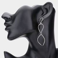 Twisted Triple Open Metal Link Dangle Earrings