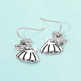Metal Starfish Shell Dangle Earrings