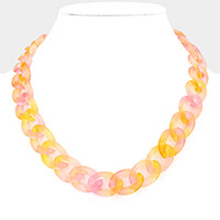 Ombre Resin Chain Link Necklace