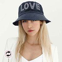 LOVE Message Solid Reversible Bucket Hat