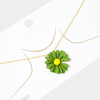 Gold Dipped Bloom Flower Pendant Necklace