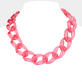 Lucite Resin Chain Link Necklace