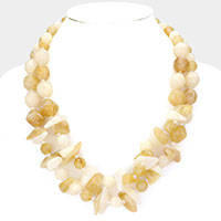 Marble Beads Double Layered Necklace