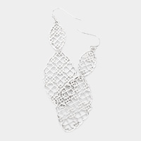 Cut Out Detail Abstract Dangle Metal Earrings