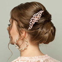 Flower Stone Pave Cluster Embellished Hair Comb