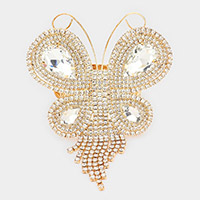 Rhinestone Embellished Butterfly Evening Bracelet