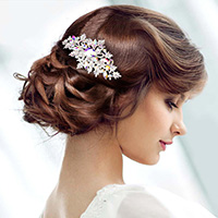 Round Stone Accented Hair Comb