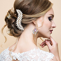 Pearl Stone Embellished Wavy Hair Comb