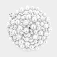 Pearl Cluster Round Hinged Bracelet