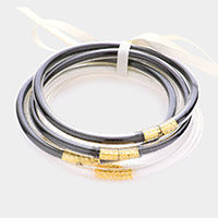6PCS - Glitter Jelly Tube Bangle Bracelets