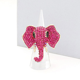 Stone Embellished Elephant Stretch Ring