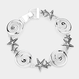 Starfish Charm Link Magnetic Bracelet