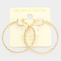 14K Gold Dipped Textured Metal Hoop Earrings