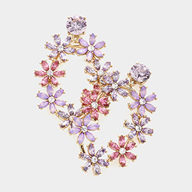 Flower Cluster Dangle Evening Earrings