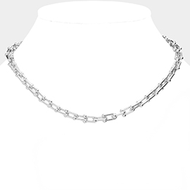 U Metal Link Chain Necklace