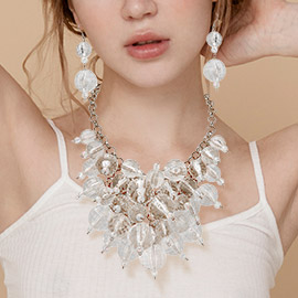 Faceted Clear Ball Statement Necklace